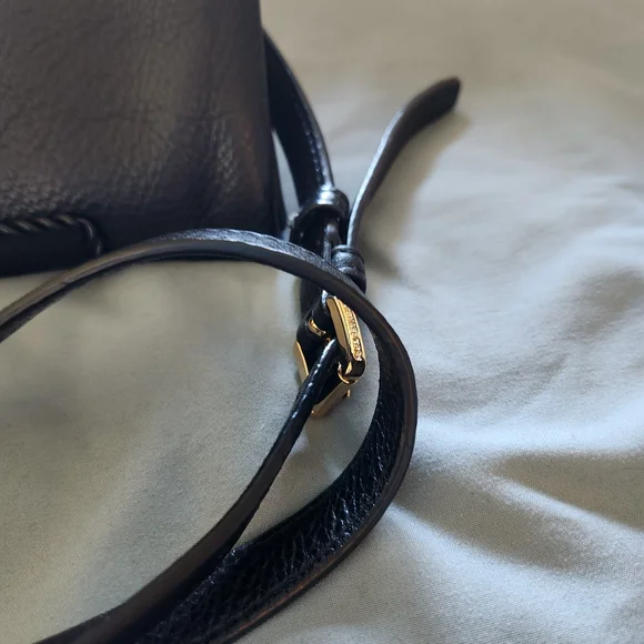 Michael Kors Black Leather Crossbody with Gold Logo - Picture 8 of 10